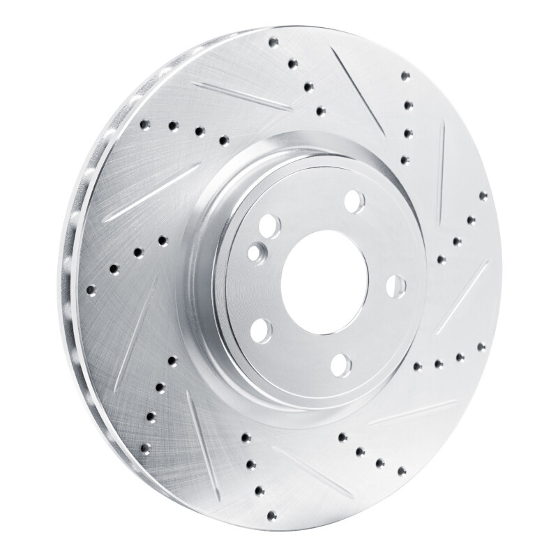 Mercedes-Benz A220 Brake Rotor (1) - Front Right - R1 Concepts - Drilled & Slotted - Silver - `19-`25